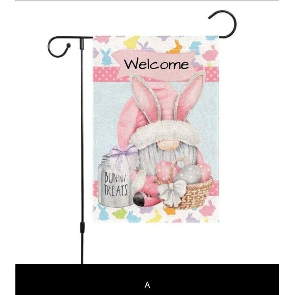 Easter Bunny Welcome Garden Flag Double‎ Sided Decorative Spring Holiday